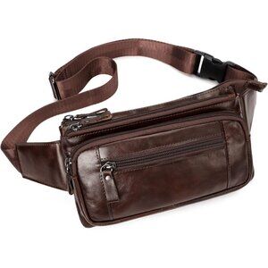 💫 Lareet Strap Crossbody Bag Men Brown Belt Fashion Small Travel Waist Packs